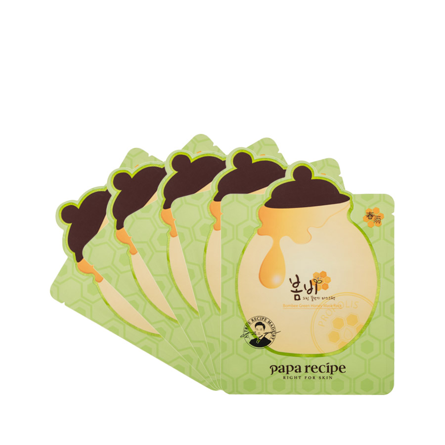 Paparecipe 春雨蜂蜜绿色弹力面膜25g/10片贴片面膜